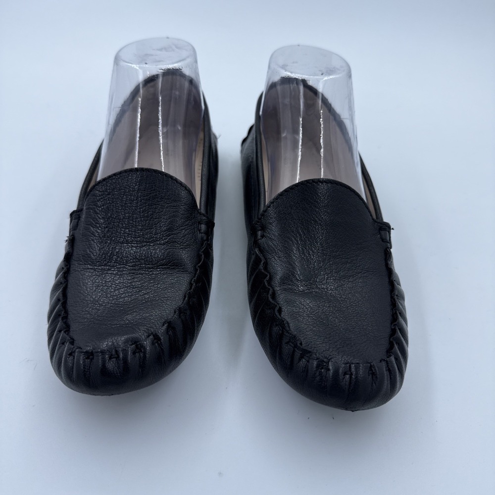 Women's Cole Haan Women's Evelyn Black Leather Driver loafers Size 7.5B
